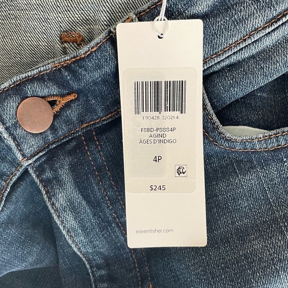 NWT  Eileen Fisher High Rise blue Jeans - 4 - Picture 13 of 14